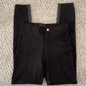 J. Crew Women's Black Pixie w/ Leather Looking Inner Leg Panels